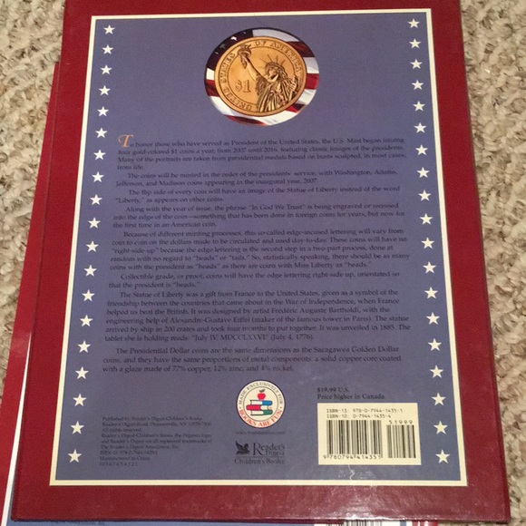 NWOT and VTG “U.S. Presidential Dollars Deluxe Coin Collector’s Album” and Book - Picture 7 of 7